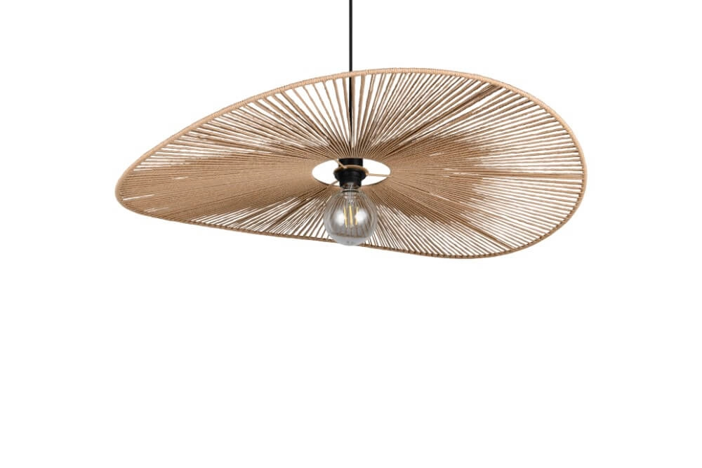 Große japandi Pendelleuchte Laurine Ø 78cm Trio 4017807637632