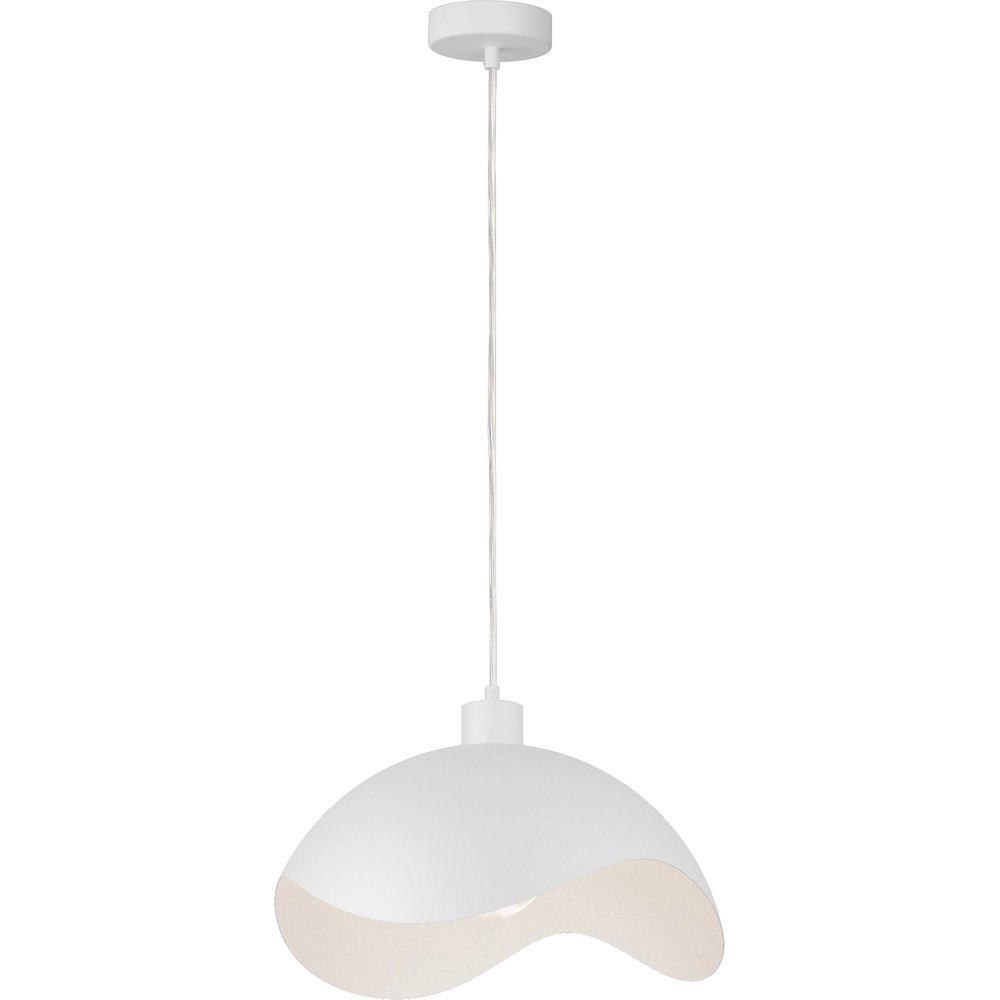 Design-Pendellampe Volta Ø40cm – wellig – weiß