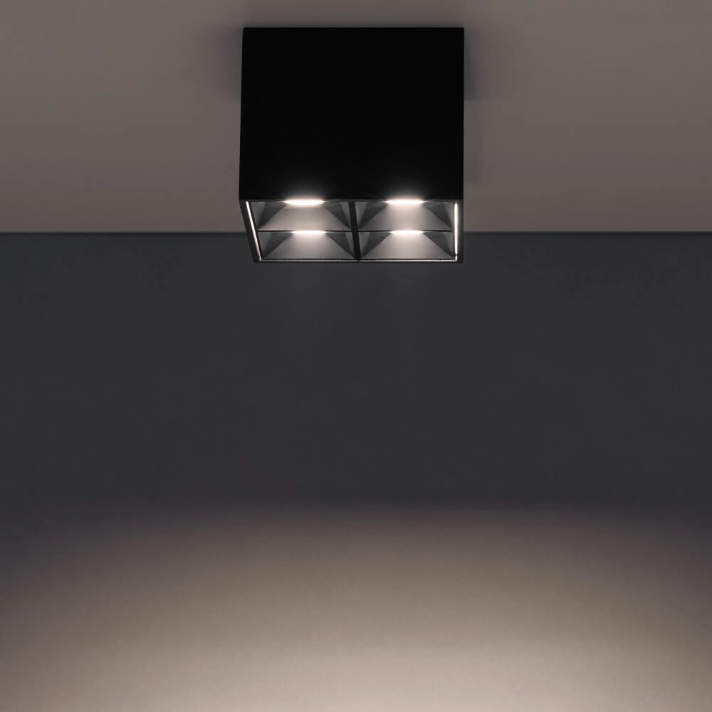 Schwarzer Aufbaustrahler Midi Led 2x2 LEDs - 4000K Lyora 5903139100571