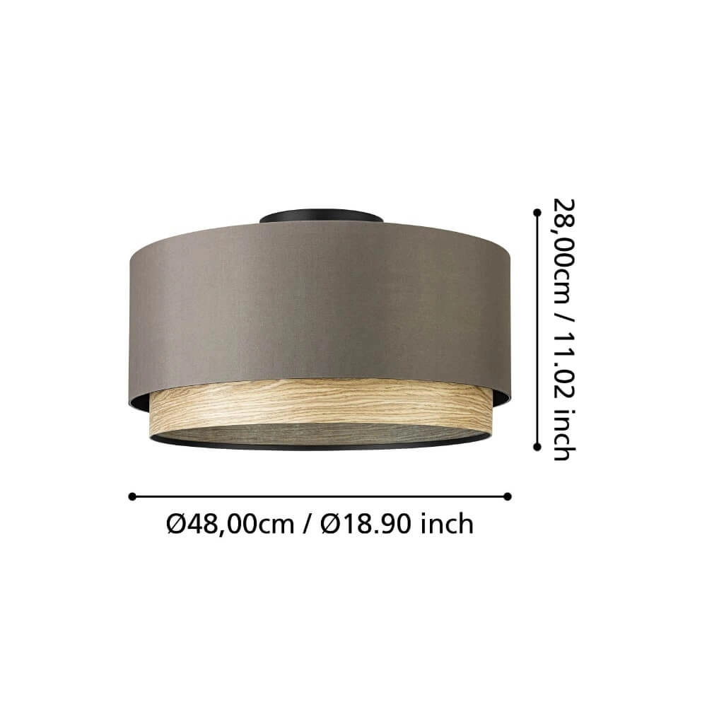 Deckenleuchte Marchena Cappuccino mit Holz - Ø 48cm Stars of Light 9008606240050