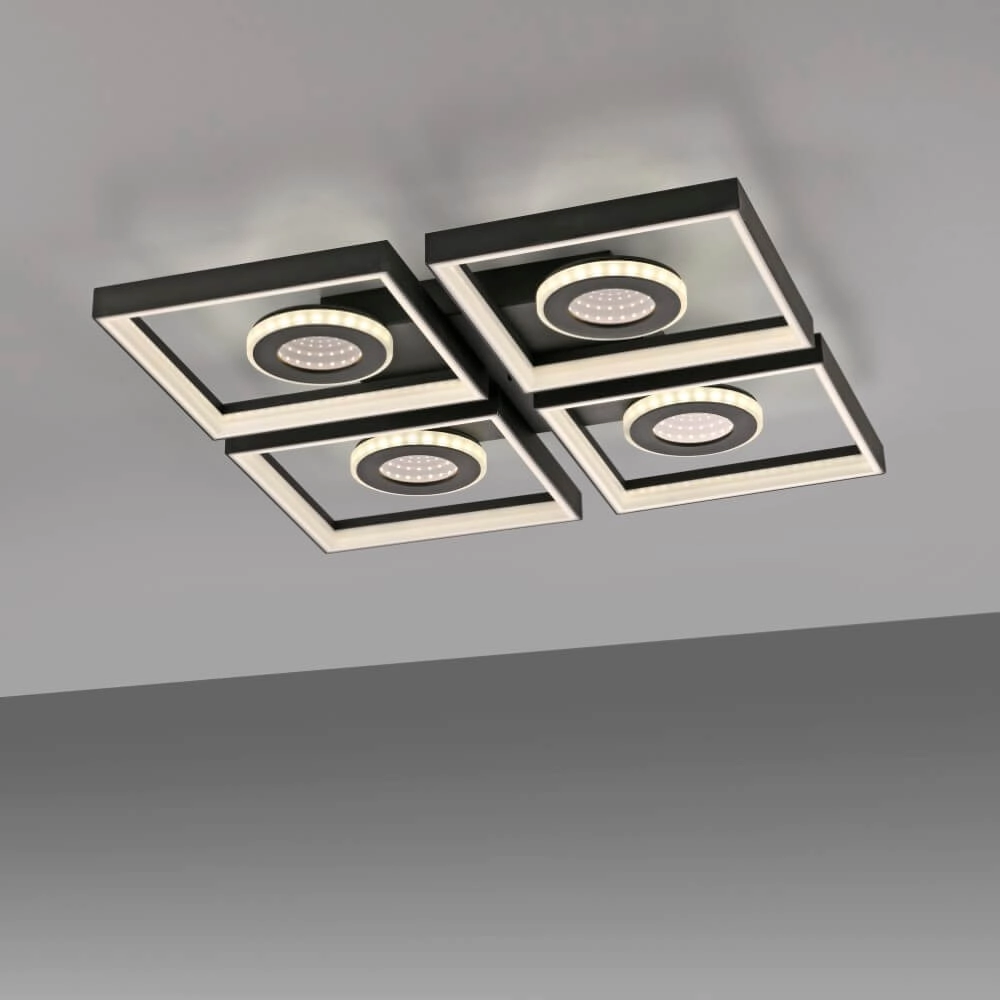 Quadratische Deckenleuchte Traforo Quatro Paul Neuhaus 4012248384909
