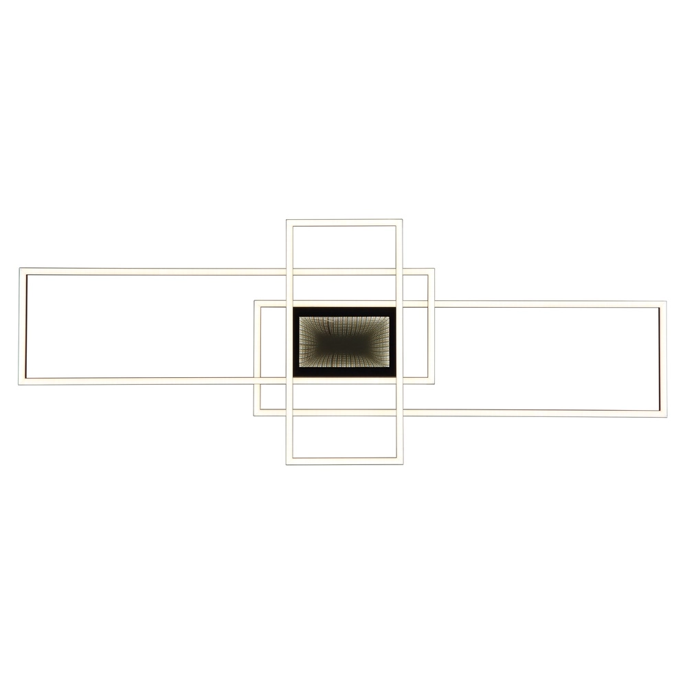 Moderne Deckenlampe Saunders Schwarzes Rechteck 110 cm Globo 9007371481354