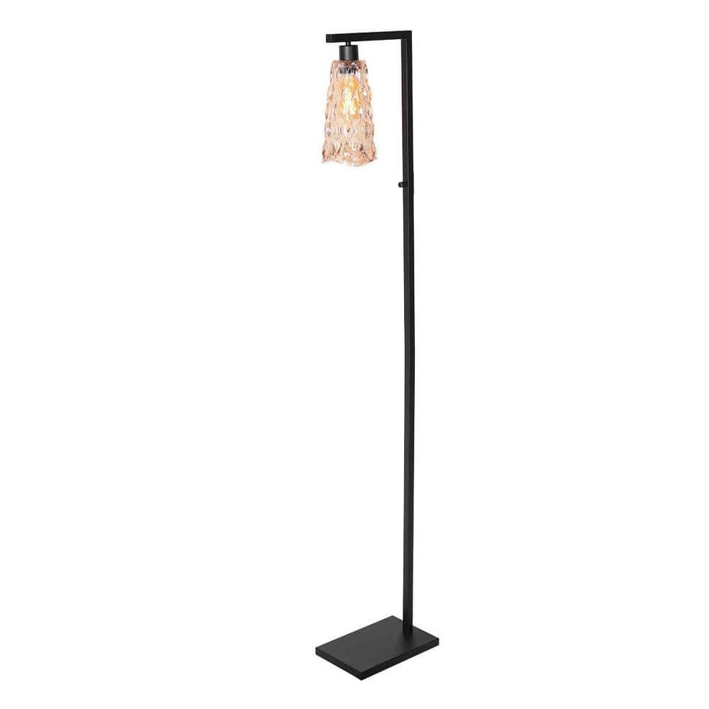 Stehlampe Vidrio schwarz mit Braunglas Steinhauer 8712746173741