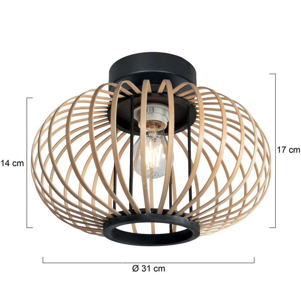 Deckenlampe Silva mit Bambusschatten Ø31 cm Steinhauer 8712746182965