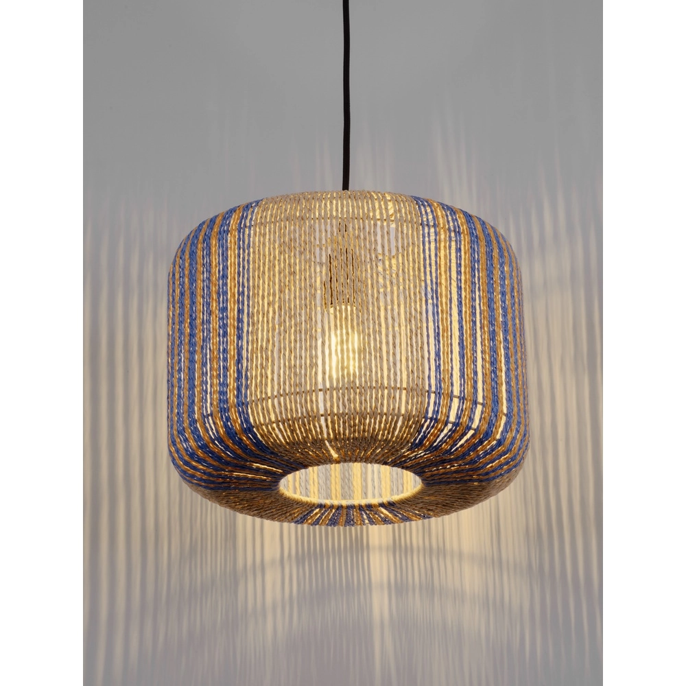 Pendelleuchte Abby Ø 33cm braun mit blau Lyora 5212017477330