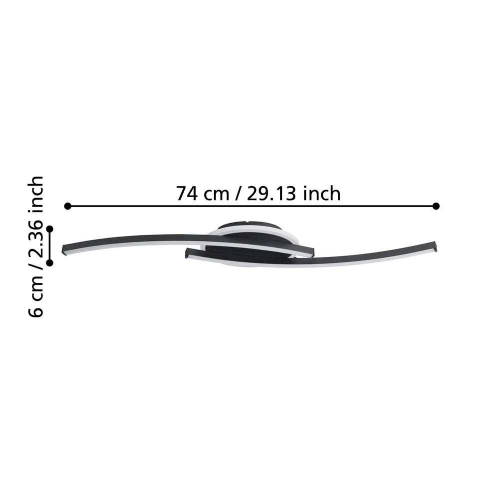 Deckenlampe Lungolago LED – schwarz – rund Eglo 9008606316052