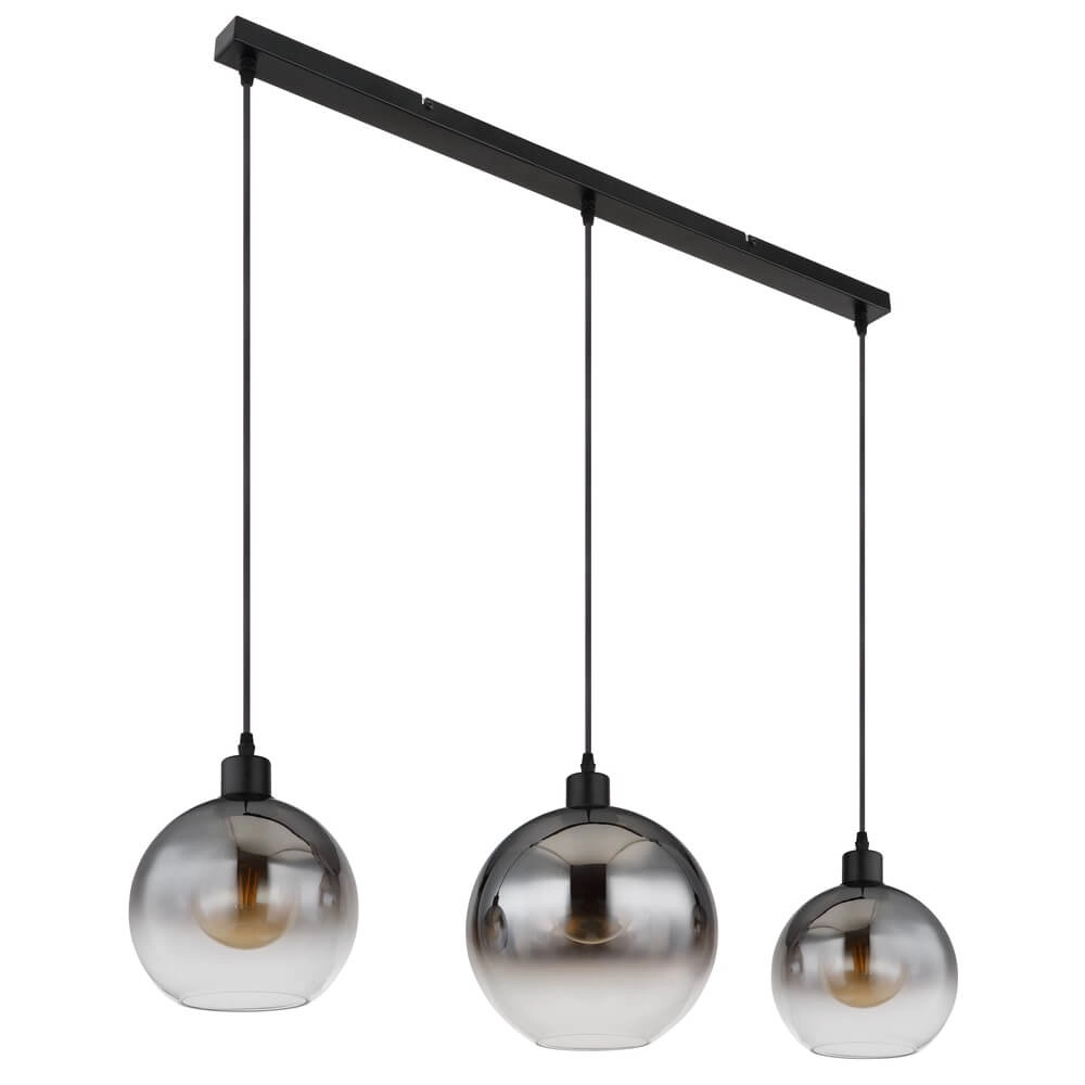 Schwarze Pendelleuchte Newcastle Sphere Rauchglas 3-flammig Globo 9007371452798