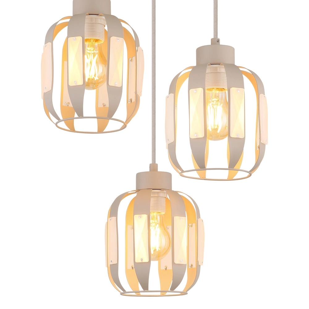 Essaal-Pendellampe Arlen 3-hell sandbraun Globo 9007371583560