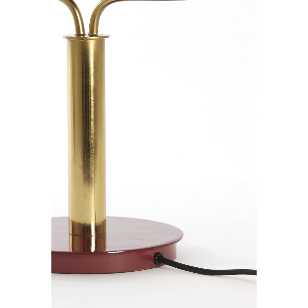 Bankerlampe Ayer Bordeaux mit Gold Light & Living 8717807742850