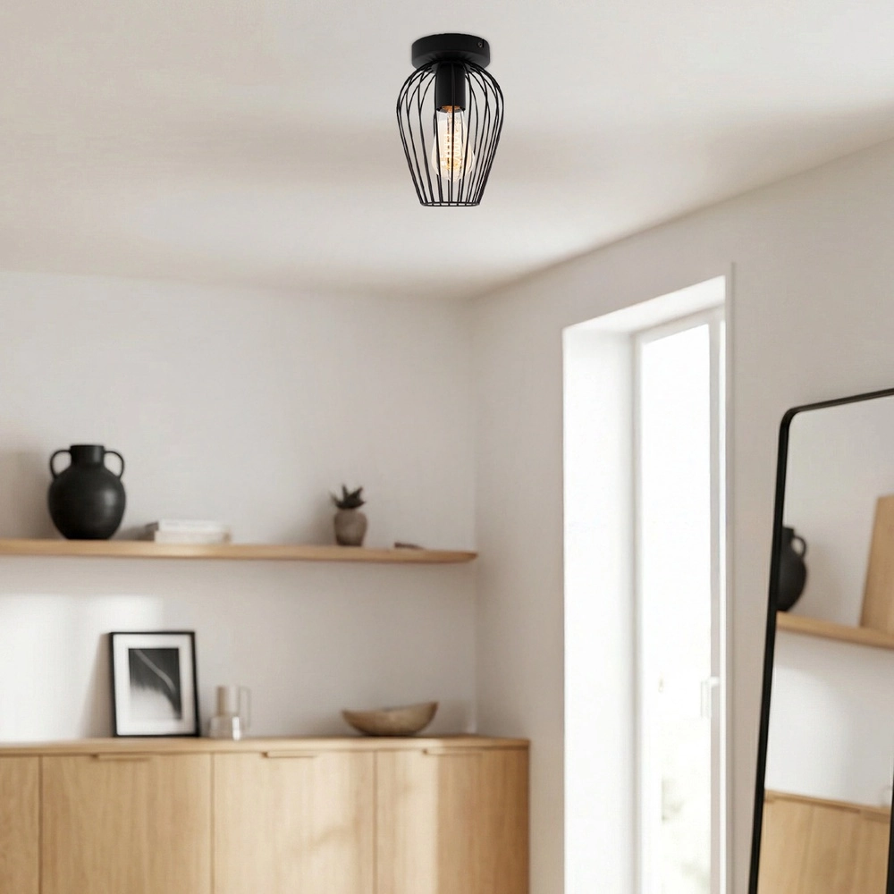 Drahtdeckenlampe Newtown Ø 16cm – schwarz Eglo 9002759307790