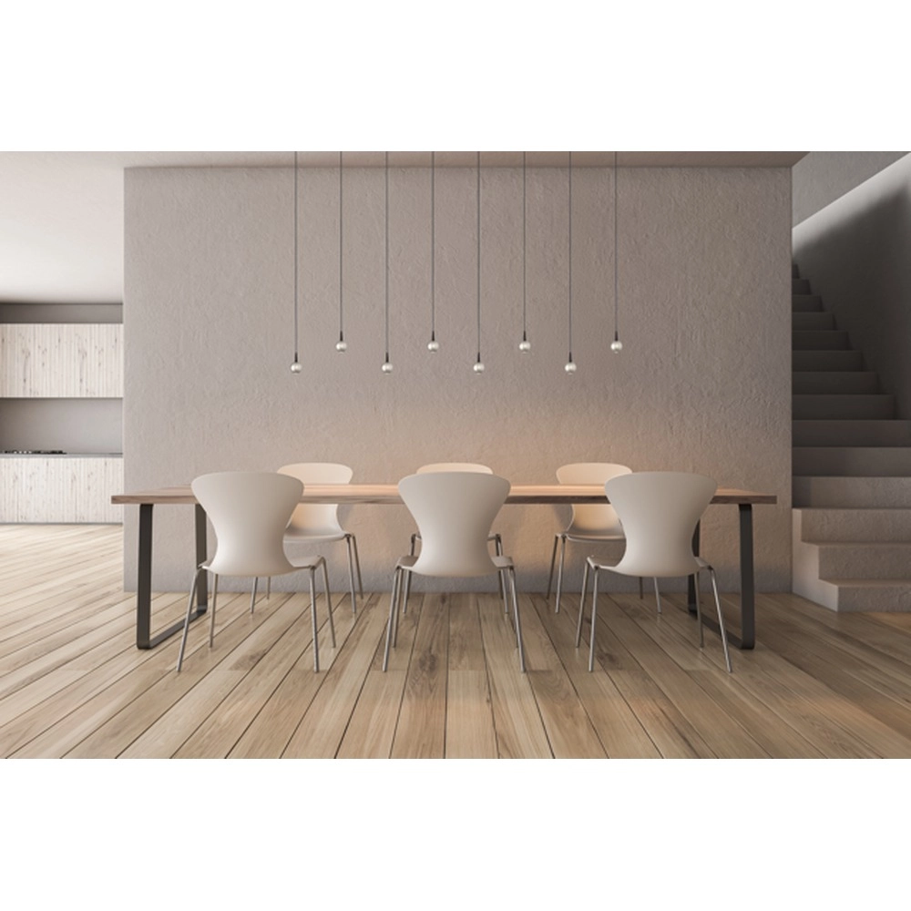 8-Licht Pendellampe Talana schwarz mit Nickel Ø6cm DTW Masterlight 8718121352275