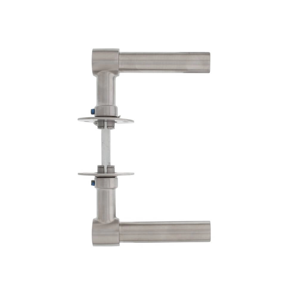 Türgriff L/L Modell Krucko mit flacher Rosette 2mm Edelstahl Intersteel 8714186461396