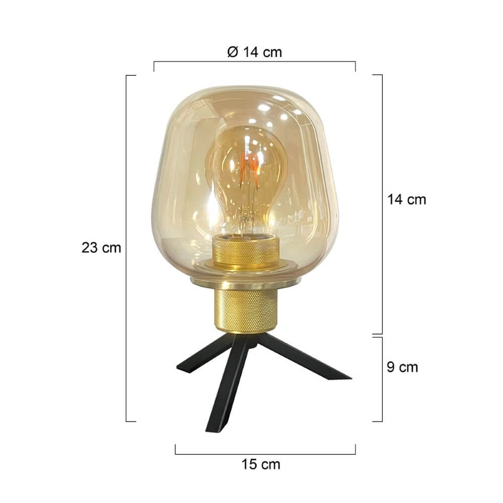 Tischlampe Reflexion Ø 14cm - mit bernsteinfarbenem Glas Steinhauer 8712746171020