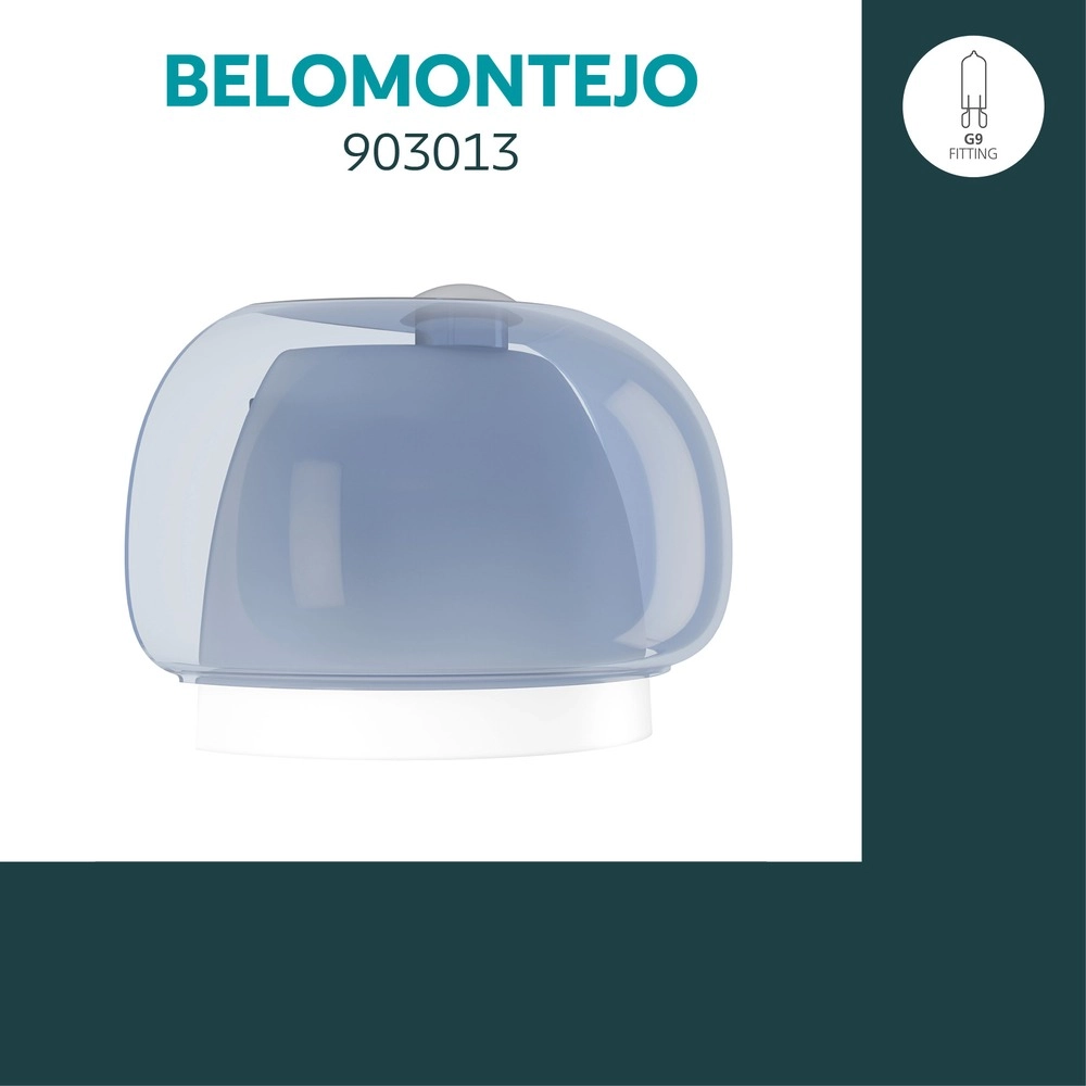 Design-Wandlampe Belomontejo Chrom mit Blau