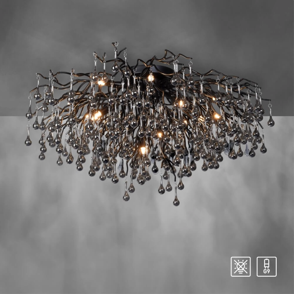 Kronleuchter Icicle schwarz 100cm Paul Neuhaus 4012248377581