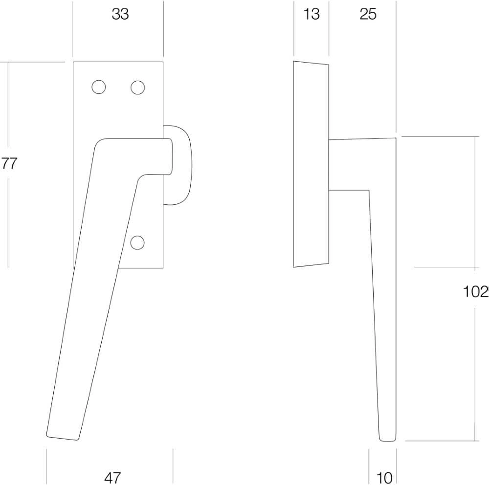 Schließen der Fenster Fixon mit Steg links nickel matt Intersteel 8714186065297