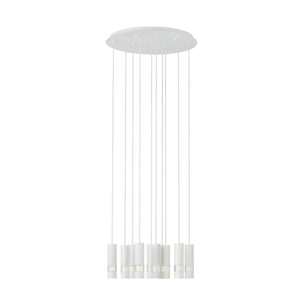 Weiße runde Hängelampe Bernabeta 10 Lichter