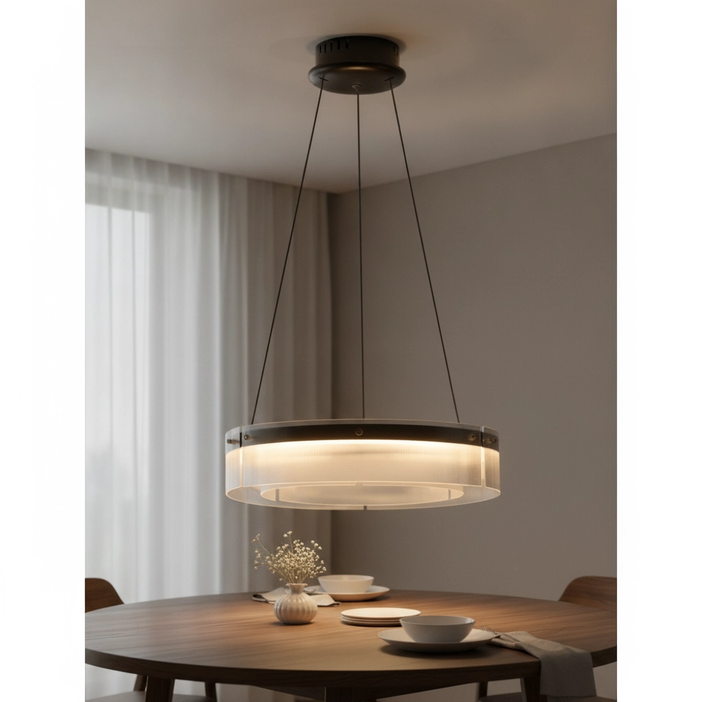 Design-Pendelleuchte Pauline schwarz mit Glas Ø 55cm
