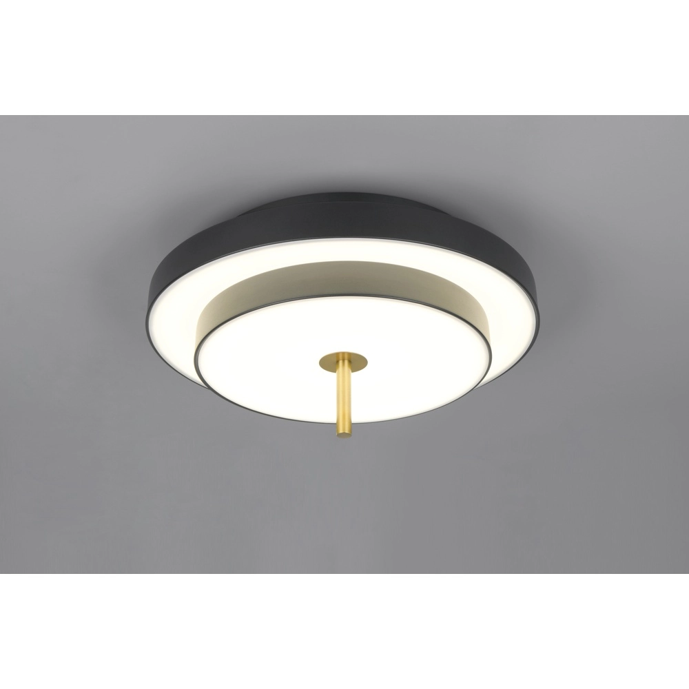 Moderne Deckenleuchte Keaton schwarz mit gold Ø 40cm Trio 4017807653687