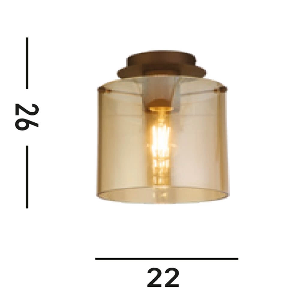 Deckenleuchte 1-flammig Sweden Mokka-Braun Searchlight 5053423271415