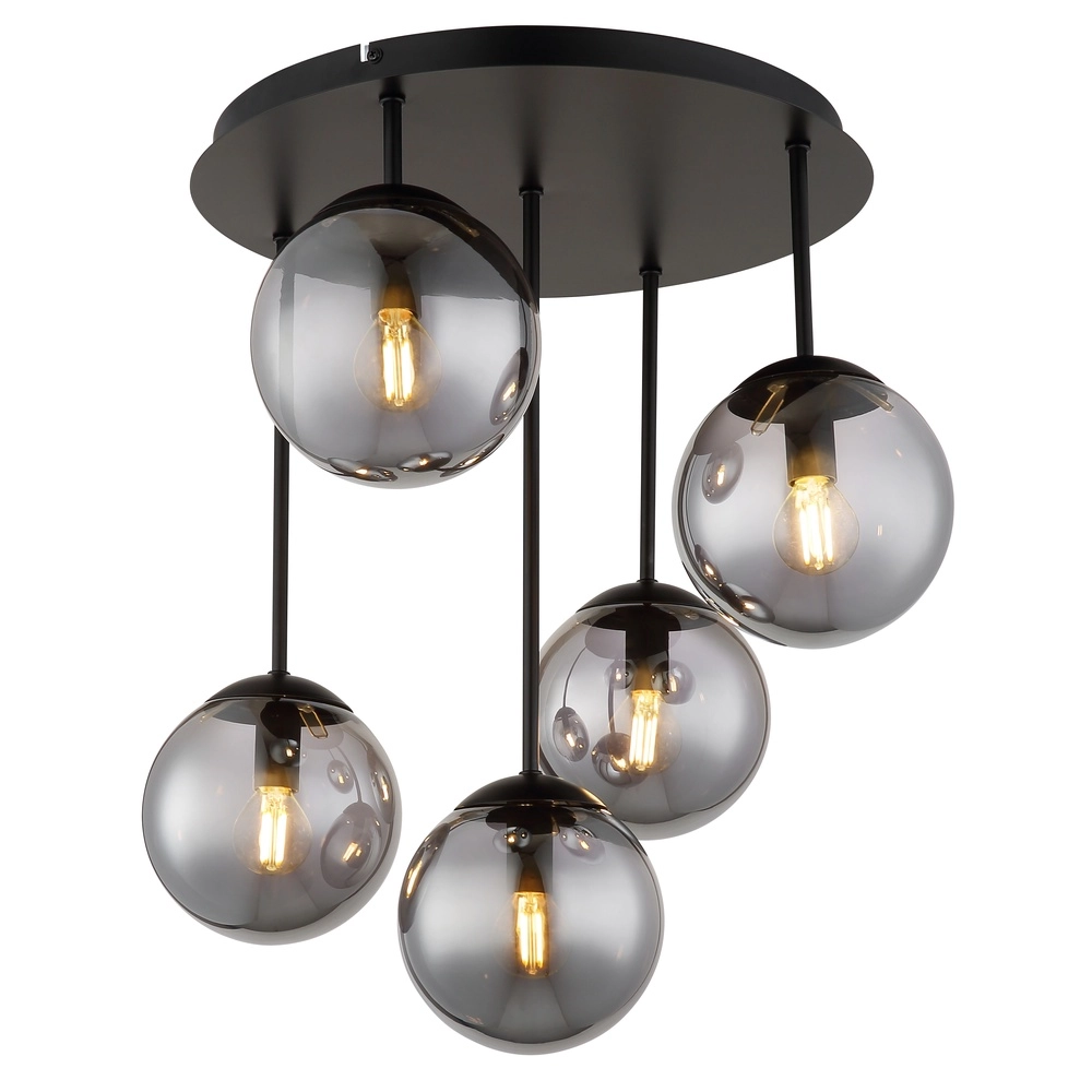 5-Licht Deckenlampe Harmon Schwarz