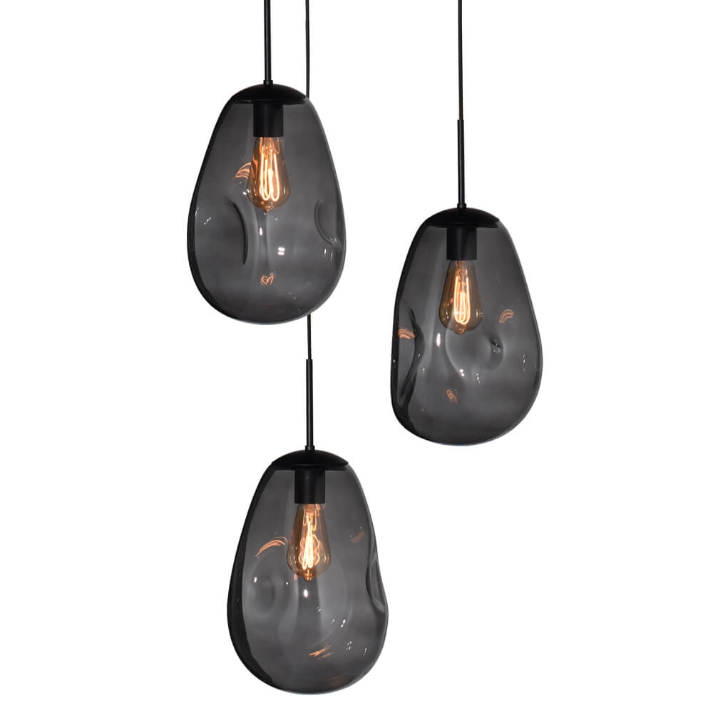 Pendelleuchte Lava 3x Rauchglas Ø 22,5cm Masterlight 8718121286471