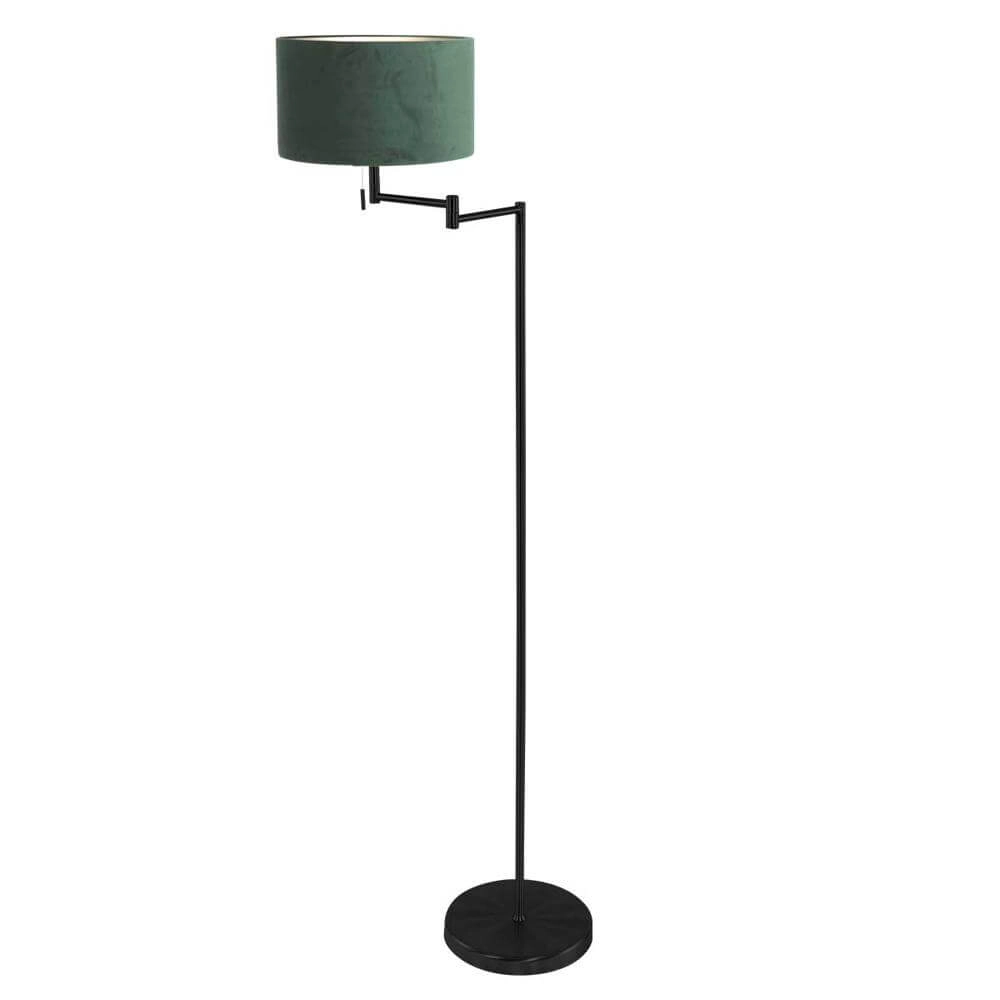Stehlampe Bella schwarz mit grüner Kapuze Steinhauer 8712746174649