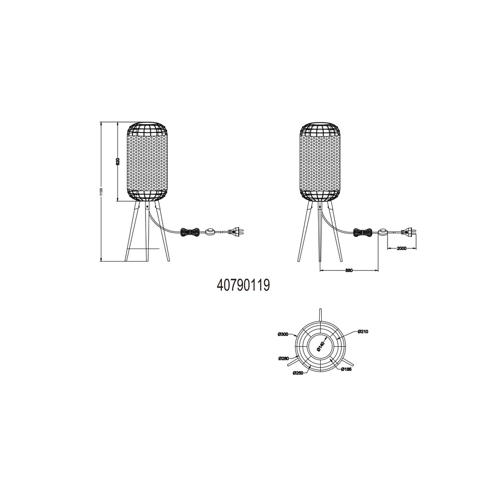 Tripod Denton Tischlampe Globo 9007371572243