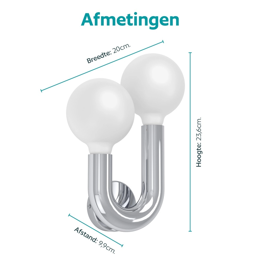 Design-Wandlampe Mellili Chrom