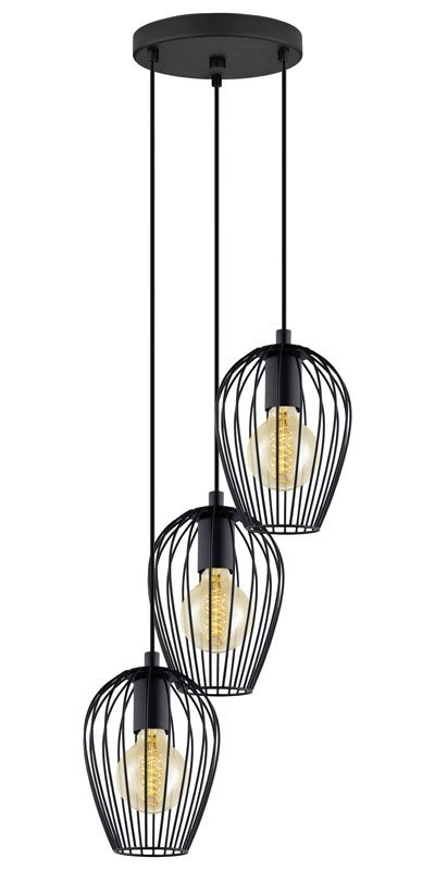 Pendelleuchte Newtown Disk 3-leichter 38 cm schwarz