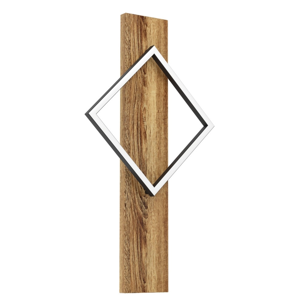 Design-Wandleuchte Boyal schwarz mit dunklem Holz