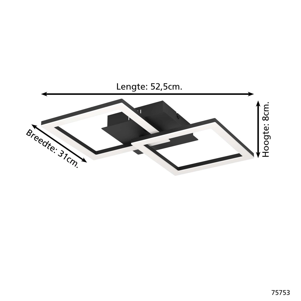 LED-Deckenlicht Rgbic 52 cm – Schwarz Eglo 9002759757533
