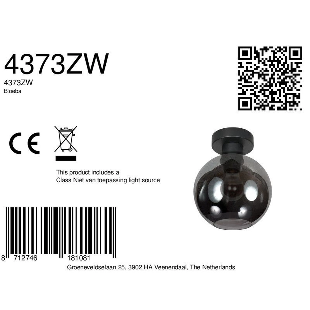 Deckenlampe Bloeba Kugel Rauchglas Ø 15cm Steinhauer 8712746181081