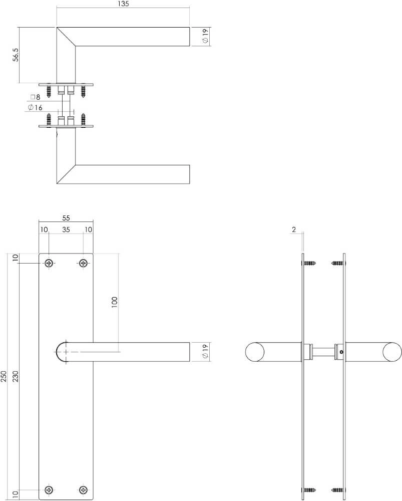 Fester Türgriff Jura Blind Edelstahl Intersteel 8714186465349