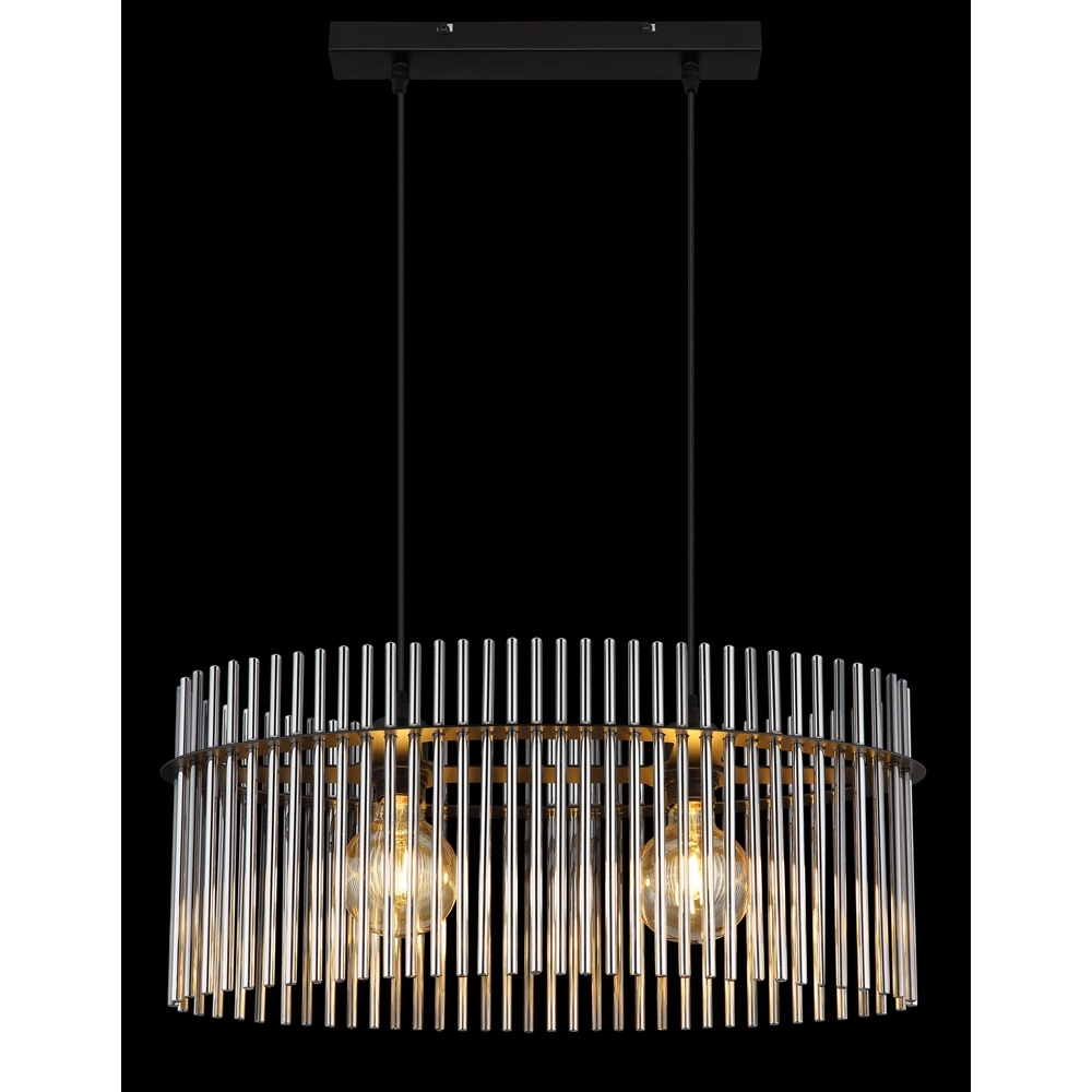 Pendellampe Gorley Schwarz mit Rauchglasstäben Globo 9007371506149