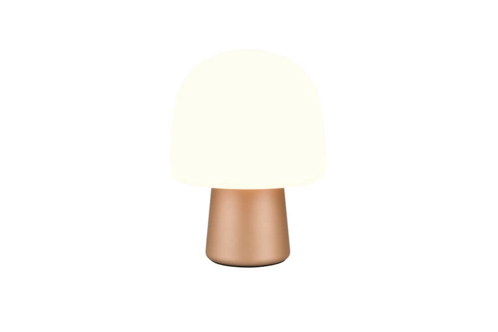 Pilz-Tischlampe Steen Kaffee mit weißem Glas Trio 4017807616477