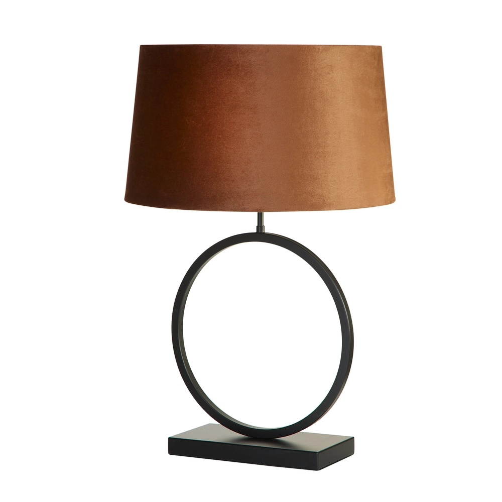 Tischlampe Elegant schwarz mit orangefarbener Kapuze Searchlight 5053423305493