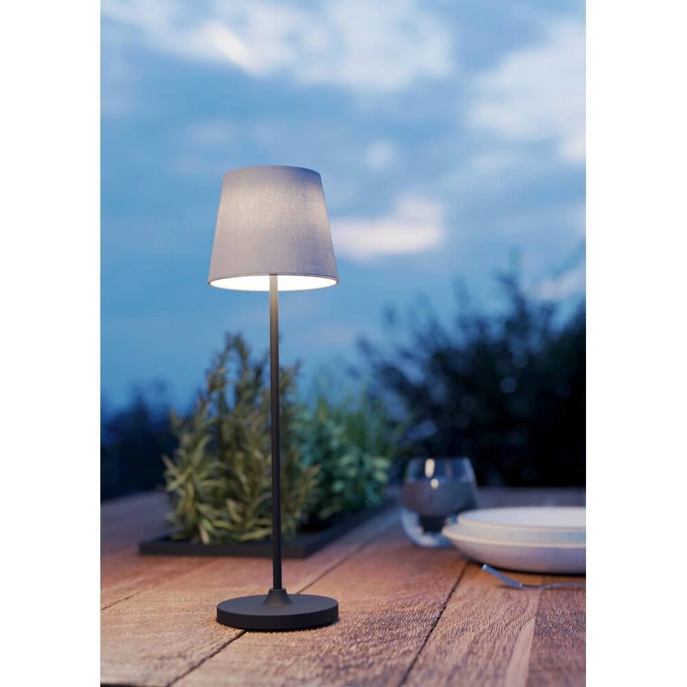 Tischlampe Leonero Weiß mit Stoff Eglo 9002759759377