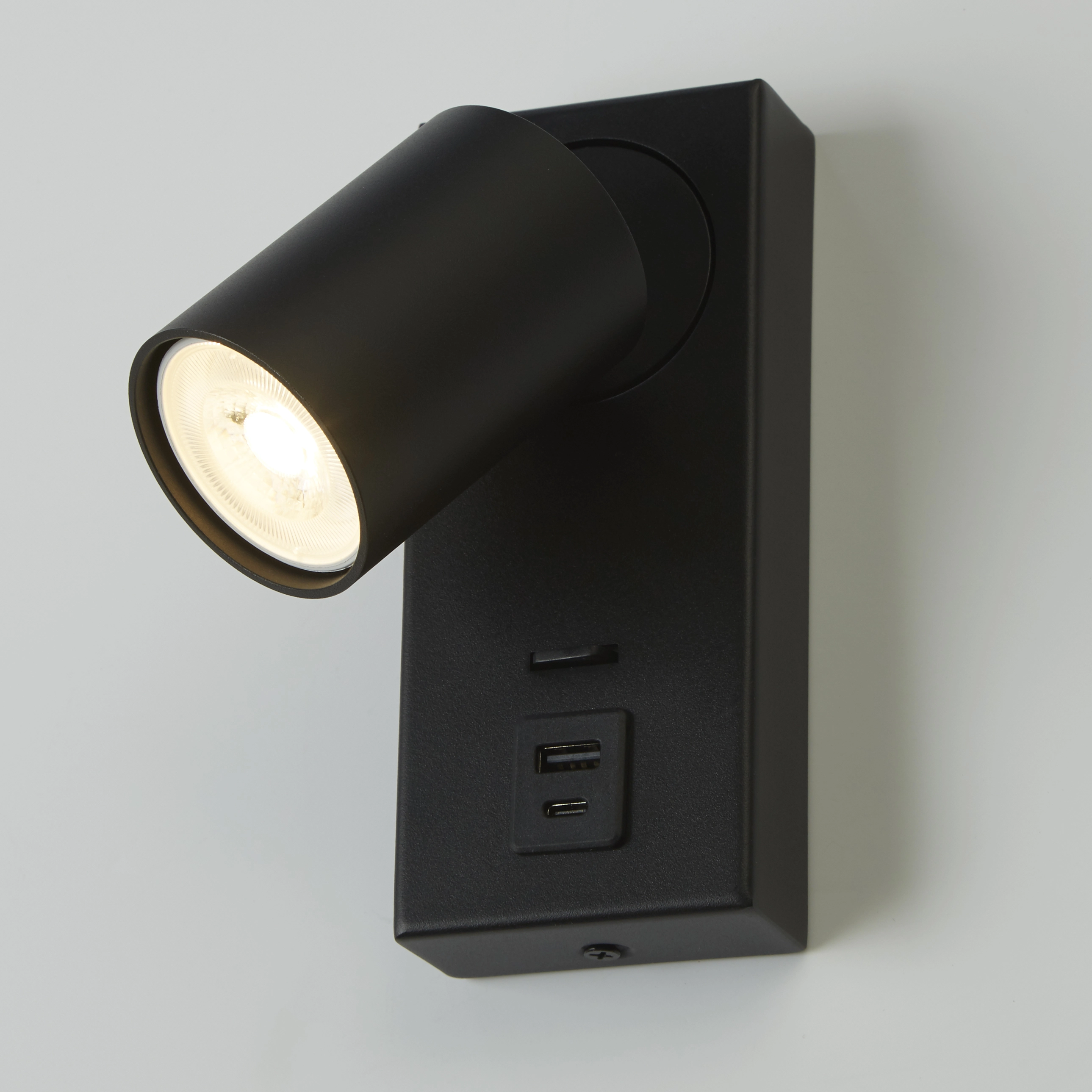 Nachttischlampe Moon 1 Schwarz mit USB