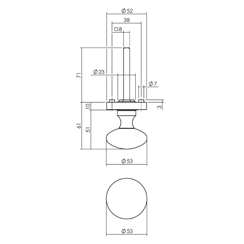 Runder Türknauf Tondo anthrazit Intersteel 8714186539729