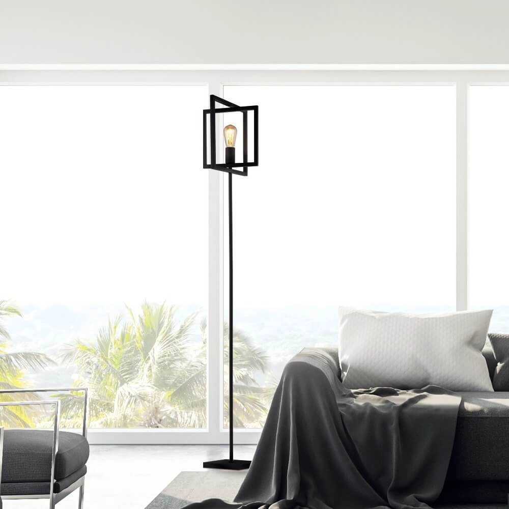 Schwarze Stehlampe Plaza Searchlight 5053423226217