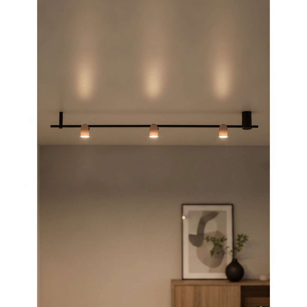 Deckenlampe Sirmos Schwarz mit Mokkabraun