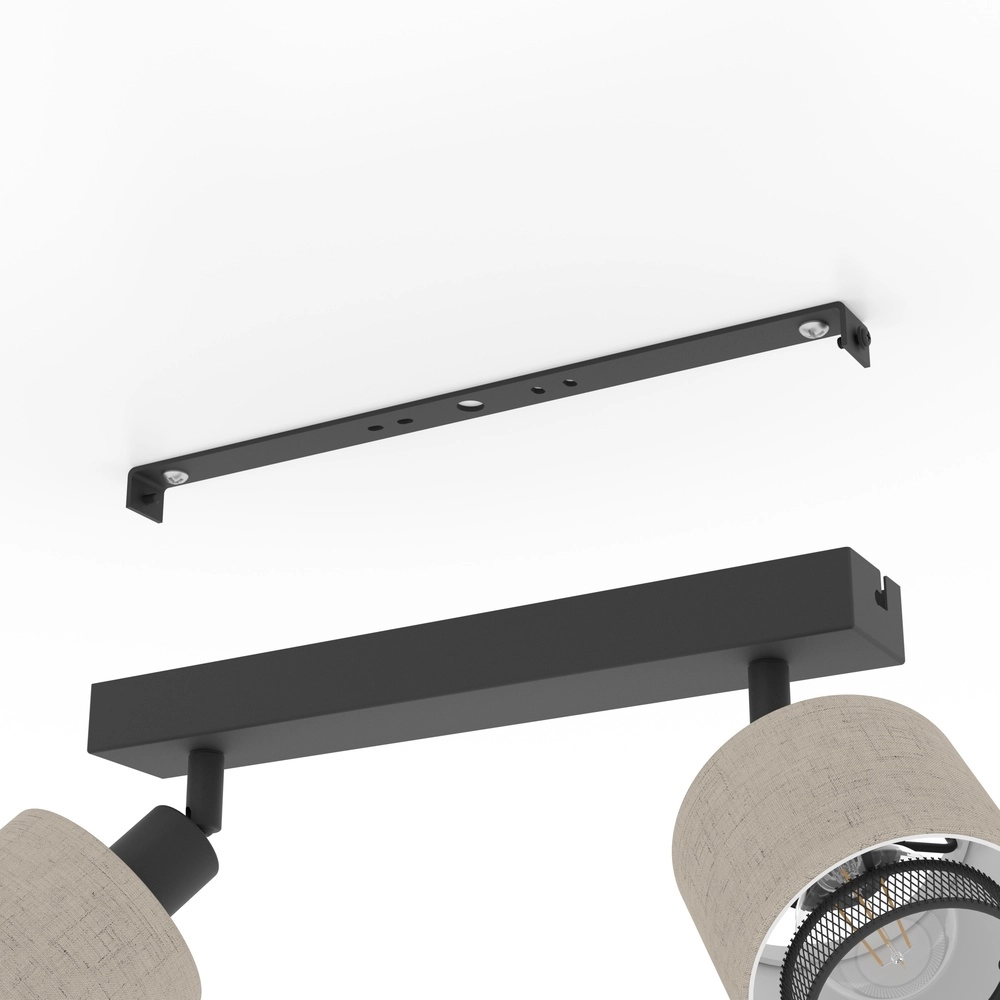 Japandi Deckenlampe Rosley 2L – schwarz mit Creme Eglo 9002759436575