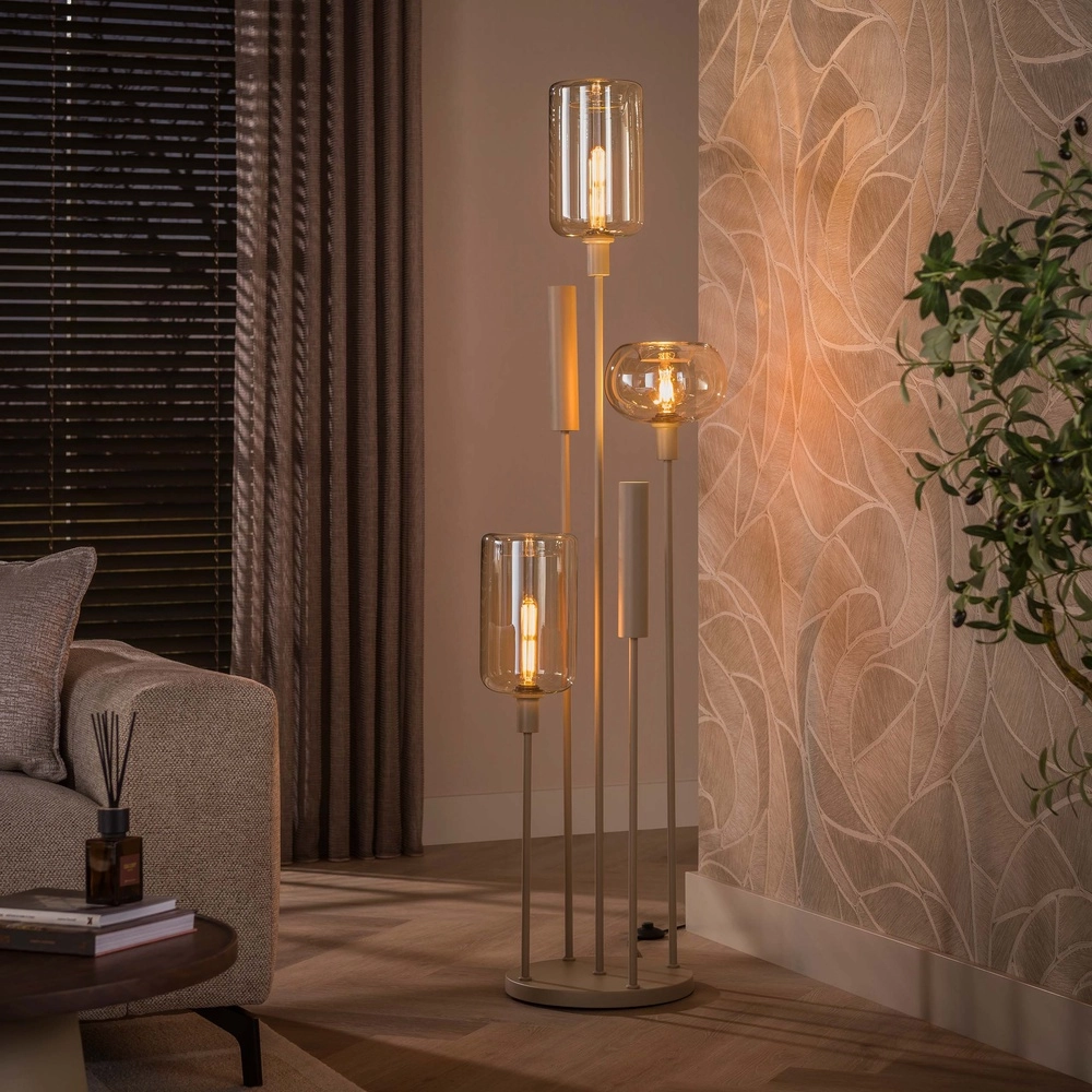 Design-Stehlampe Serene Sandbraun