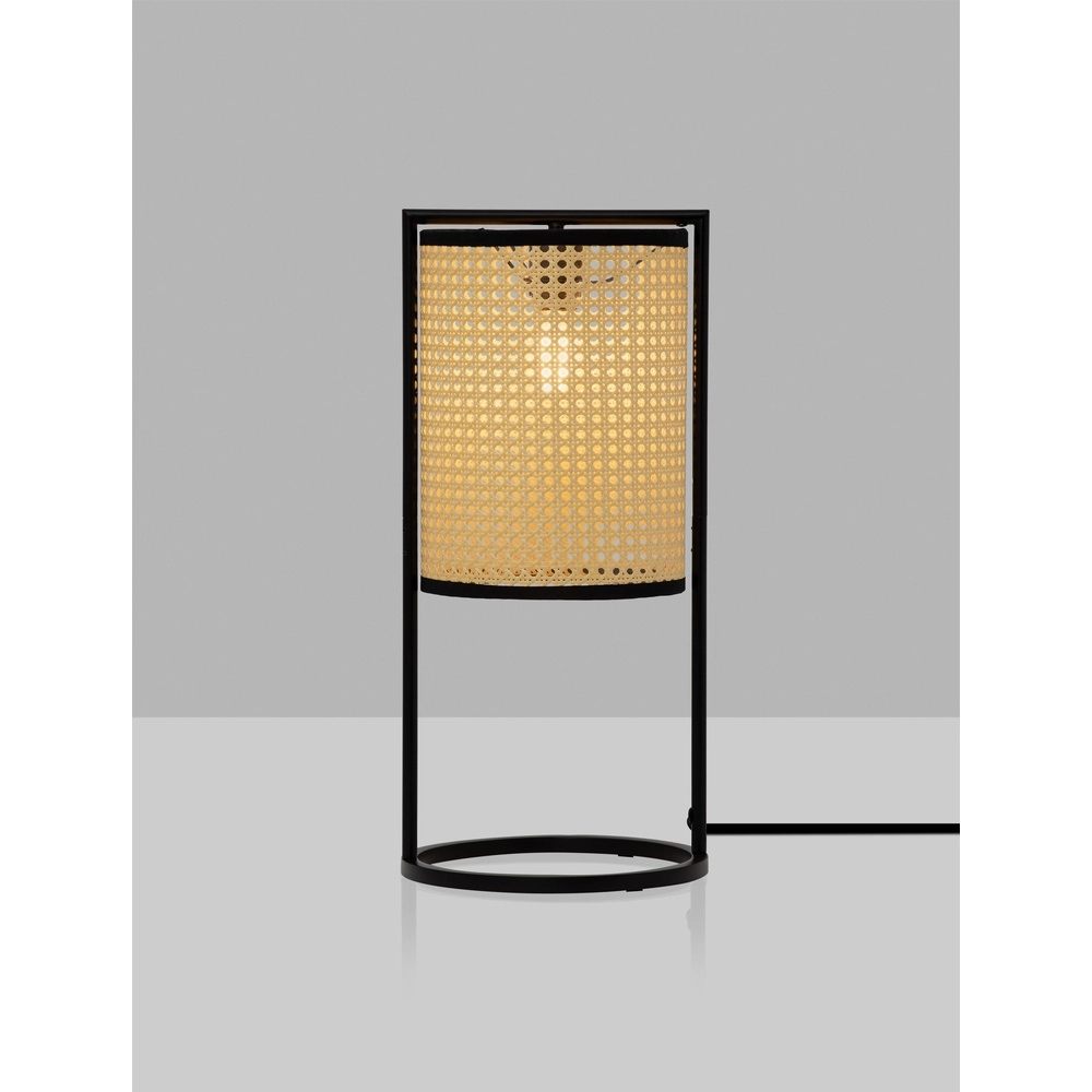 Tischlampe Erto Schwarz und Rattan Lyora 5212017455833