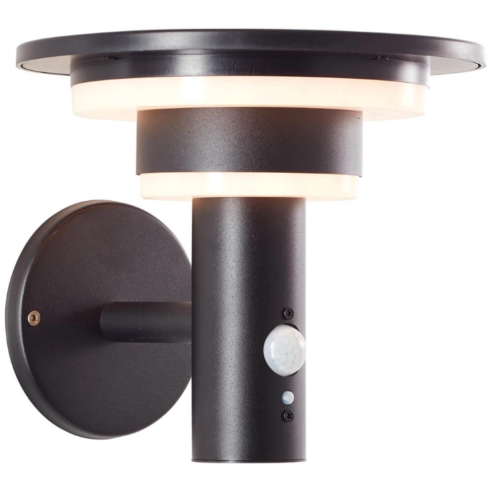 Schwarze Wandlampe Garvina mit Sensor