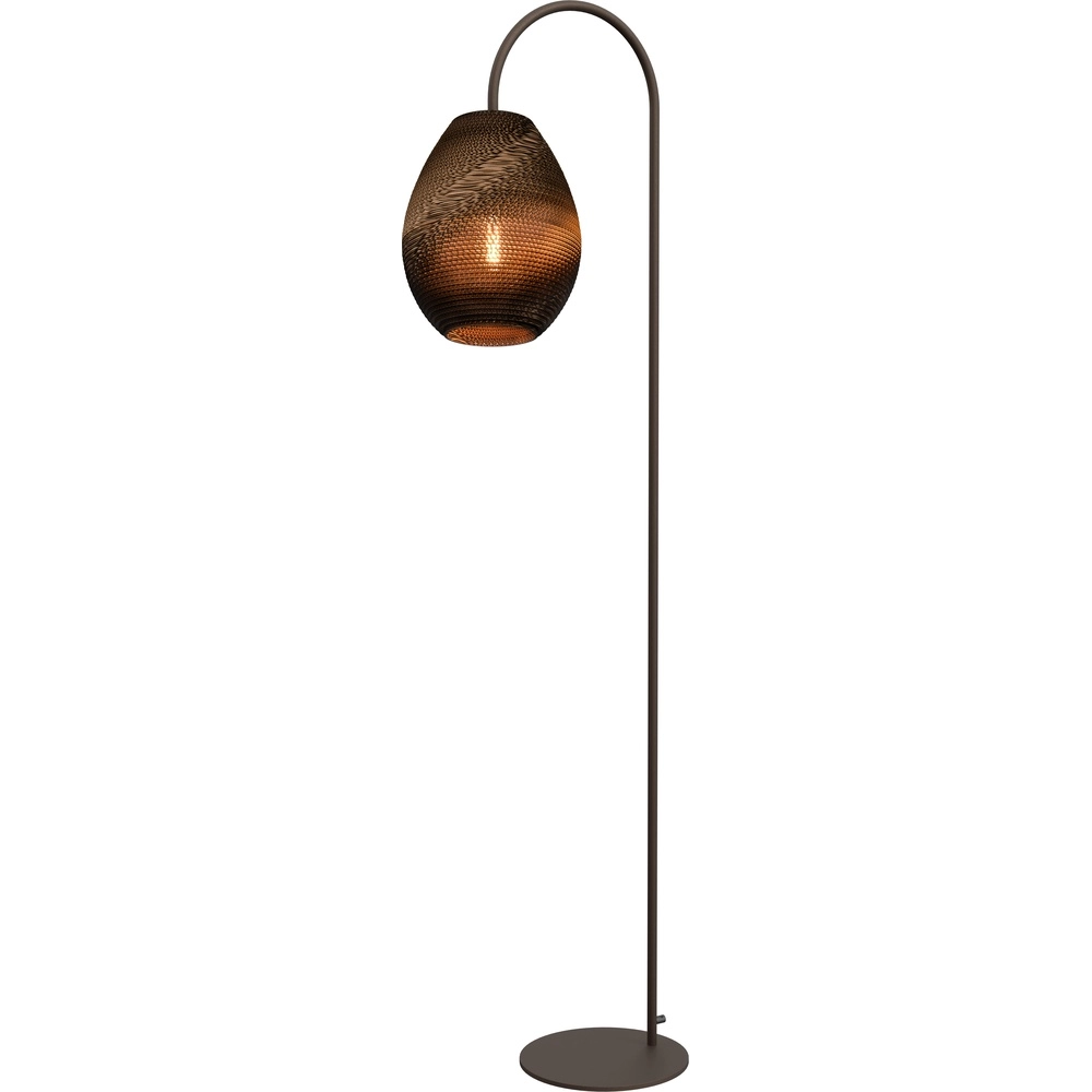 Stehlampe Carta Pineapple Think-paper Shade Cocoa Ø 29cm