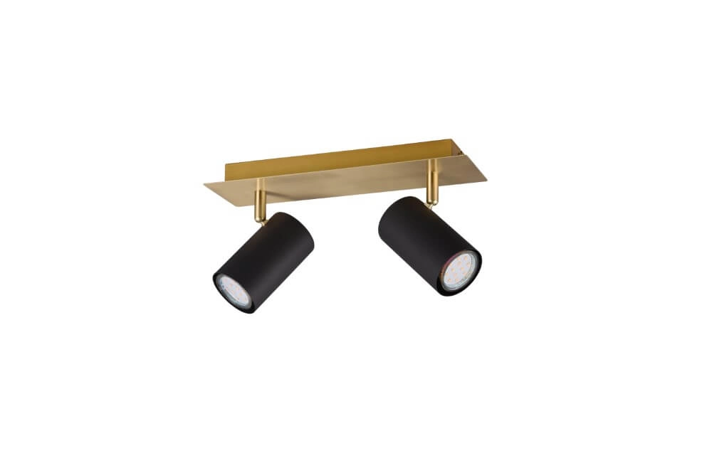 Doppelter Aufbaustrahler Marley schwarz mit gold Trio 4017807523911