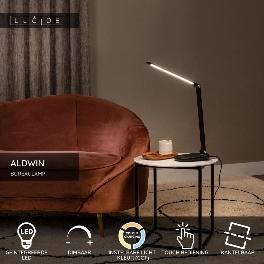 Design-Schreibtischlampe Aldwin LED 8W dimmbar Lucide 5411212241924