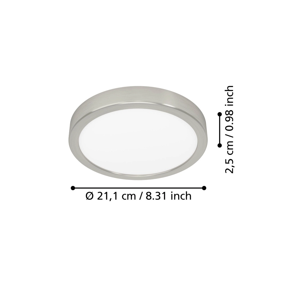 LED-Deckenlicht Fueva 6 rund – Edelstahl – Ø 21,1 cm Eglo 9008606330232